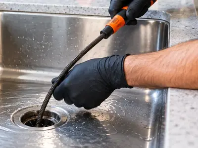 Sink drain with standing water